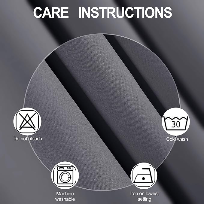 LEMOMO Grey Thermal Blackout Curtains/52 x 108 Inch/Set of 2 Panels Room - Image 4
