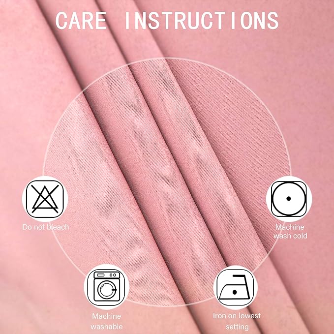 LEMOMO Pink Thermal Blackout Curtains/38 x 63 Inch/Set of 2 Panels Room - Image 4