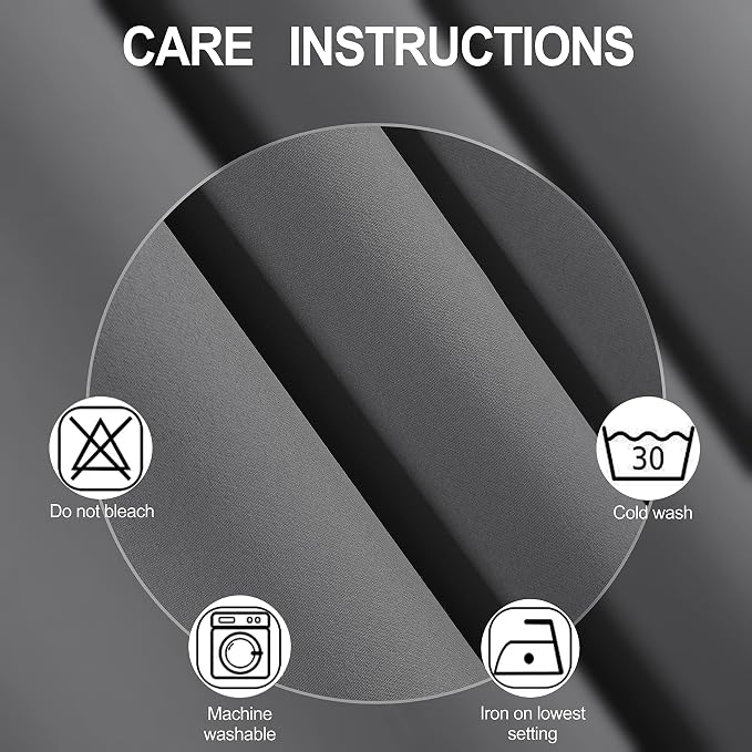 LEMOMO Grey Blackout Curtains 34 x 54 Inch Length/Set of 2 Curtain - Image 4