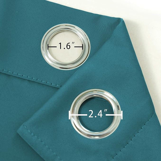 LEMOMO Sea Teal Thermal Blackout Curtains/52 x 63 Inch/Set of 2 Panels Room - Image 6
