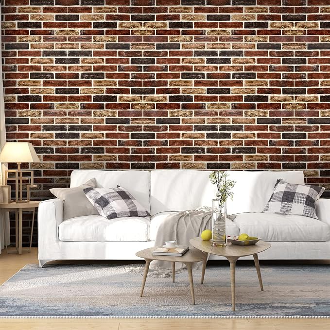 10-Pack 52 Sq.Ft 3D Wall Panels Peel and Stick 3D Faux Brick Wallpaper Peel and - Image 4