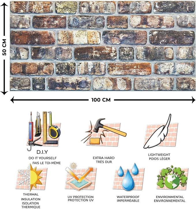 Dundee Deco 3D Wall Panels Faux Brick - Image 4