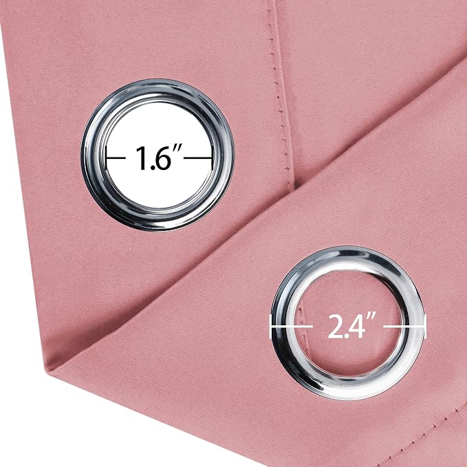 LEMOMO Pink Blackout Curtains 40 x 63 Inch Length/Set of 2 Curtain - Image 6