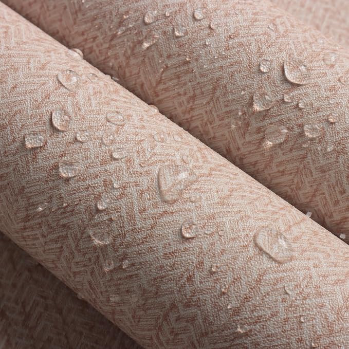 Grasscloth Peel and Stick Wallpaper Beige Contact Paper 15.7inch x 393.7inch - Image 5