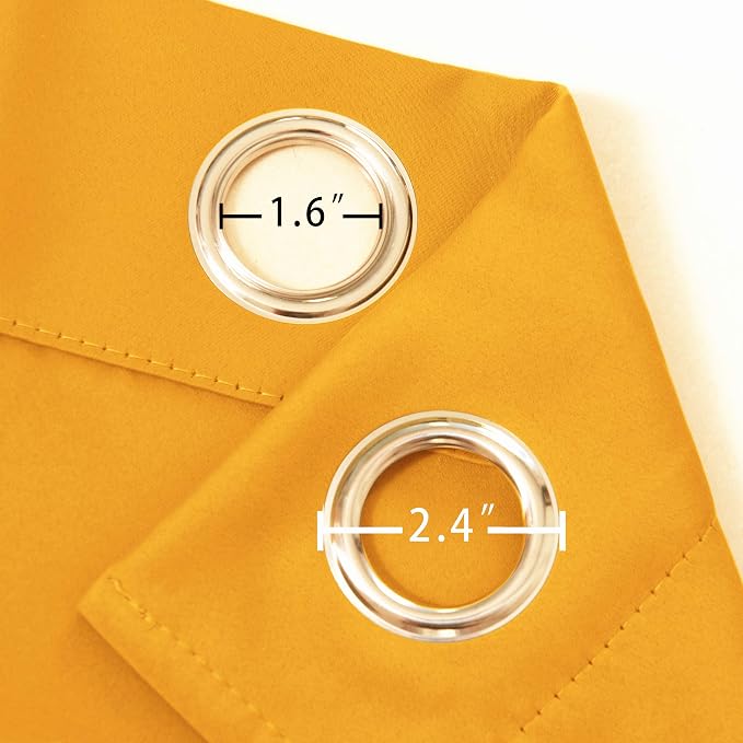 LEMOMO Yellow Thermal Blackout Curtains/38 x 63 Inch/Set of 2 Panels Room - Image 6