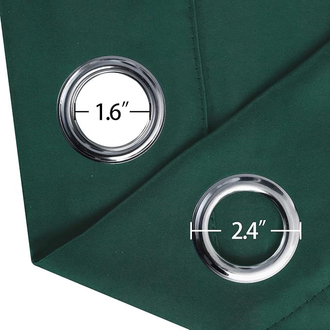 LEMOMO Dark Green Bedroom Blackout Curtains/38 x 54 Inch Long/Set of 2 Curtain - Image 6