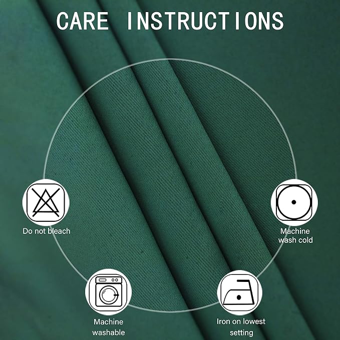 LEMOMO Dark Green Bedroom Blackout Curtains/38 x 54 Inch Long/Set of 2 Curtain - Image 4