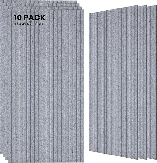 10 Pack Large Acoustic Panels, 47.2 x 23.6 x 0.35 Inch Sound Proof Foam Panels by TO-TH
