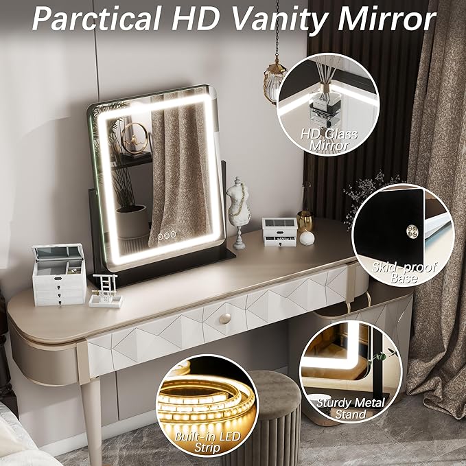 FENNIO Vanity Mirror with Lights 19"x22" - Image 4