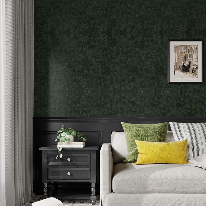 Abyssaly Dark Green Peel and Stick Wallpaper - Image 8