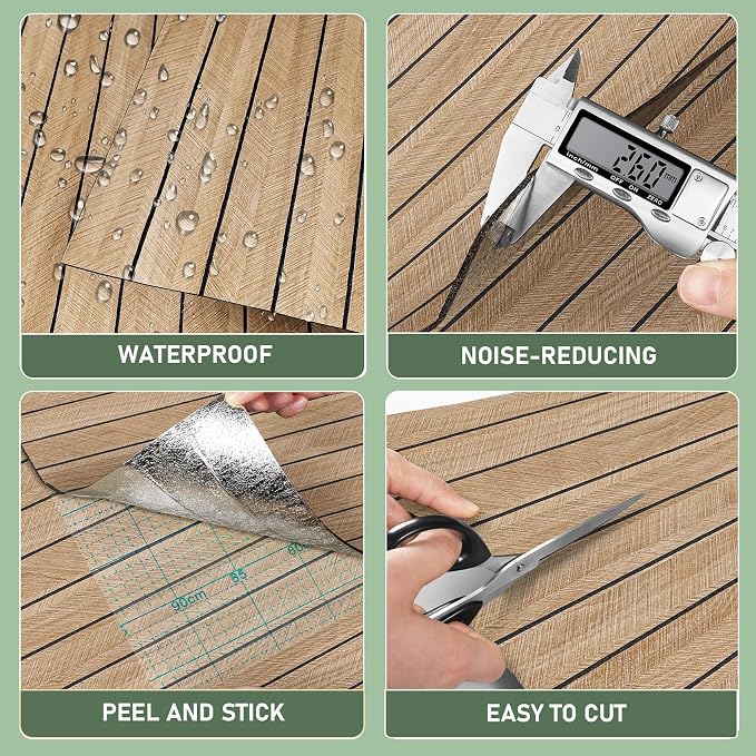 ReWallpaper 24in X 10ft Peel and Stick Wall Panels Light Oak Faux Wood Slat - Image 5